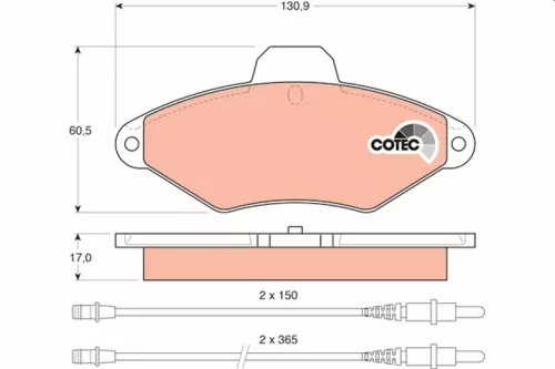 TRW Brake Pad Set, disc brake (GDB1101)