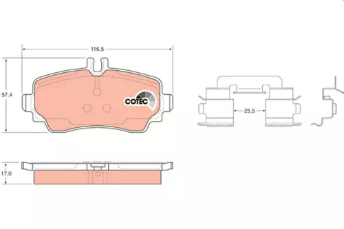 TRW Brake Pad Set, disc brake (GDB1293)