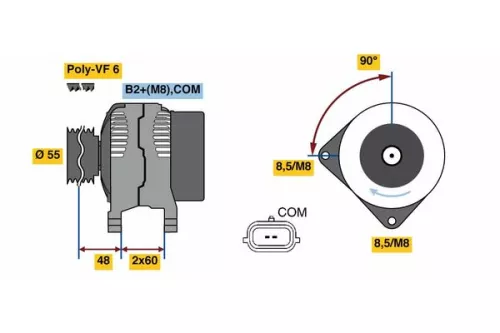 BOSCH Alternator (0986080410)