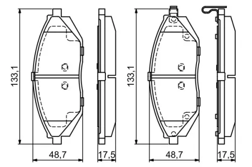 BOSCH Brake Pad Set, disc brake (0986494684)