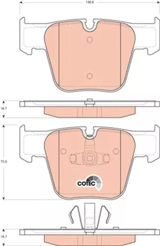 TRW Brake Pad Set, disc brake (GDB1674)