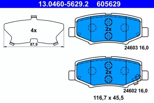 ATE Brake Pad Set, disc brake (13.0460-5629.2)