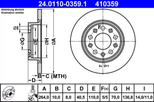 ATE Brake Disc (24.0110-0359.1)