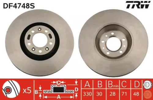 TRW Brake Disc (DF4748S)