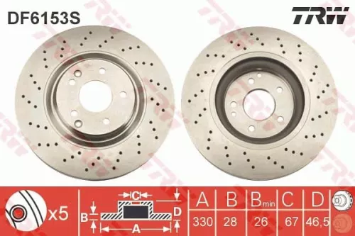 TRW Brake Disc (DF6153S)