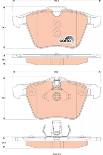 TRW Brake Pad Set, disc brake (GDB1835)