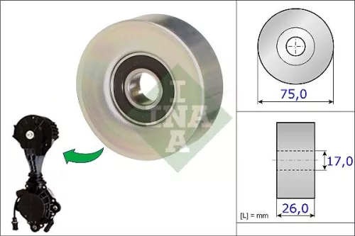 Deflection/Guide Pulley, V-ribbed belt
