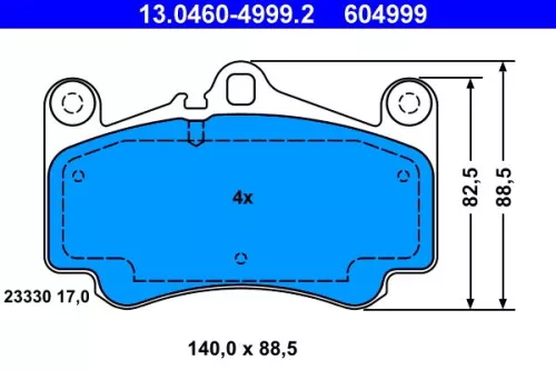 ATE Brake Pad Set, disc brake (13.0460-4999.2)