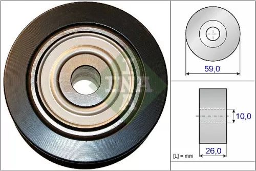 Deflection/Guide Pulley, V-ribbed belt