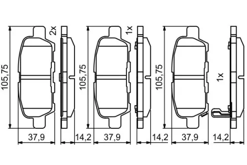 BOSCH Brake Pad Set, disc brake (0986494861)