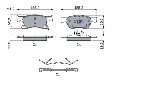BOSCH Brake Pad Set, disc brake (0986424332)