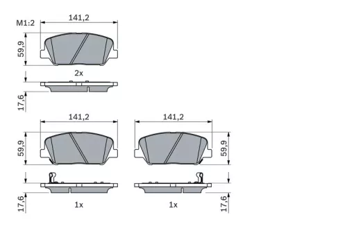 BOSCH Brake Pad Set, disc brake (0986494979)