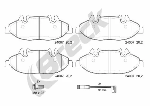 BRECK Brake Pad Set, disc brake (24007 00 703 00)