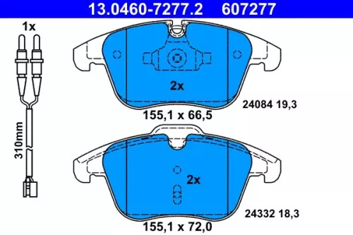 ATE Brake Pad Set, disc brake (13.0460-7277.2)