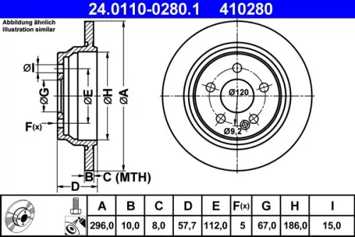 ATE Brake Disc (24.0110-0280.1)