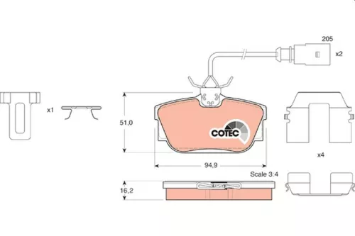 TRW Brake Pad Set, disc brake (GDB1326)