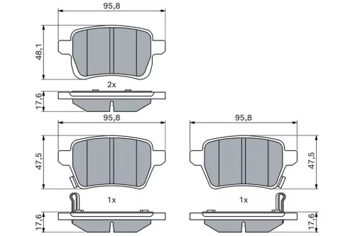 BOSCH Brake Pad Set, disc brake (0986494802)