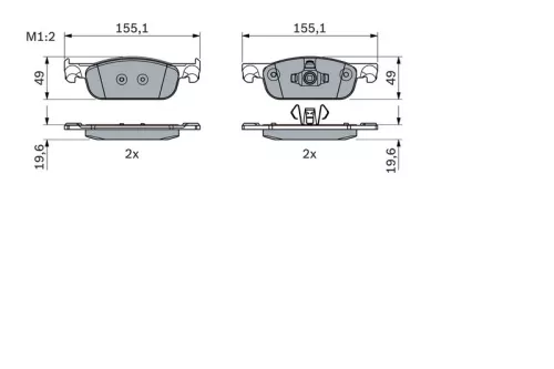 BOSCH Brake Pad Set, disc brake (0986424021)