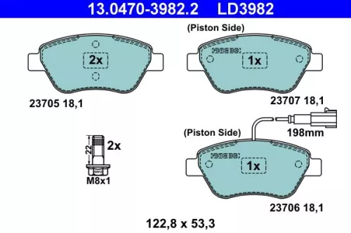 ATE Brake Pad Set, disc brake (13.0470-3982.2)