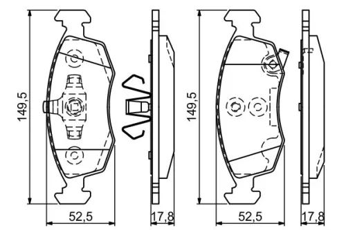 BOSCH Brake Pad Set, disc brake (0986494537)