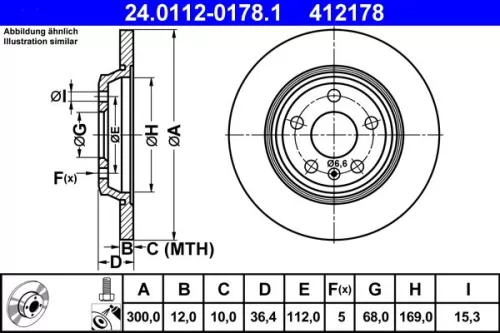 ATE Brake Disc (24.0112-0178.1)