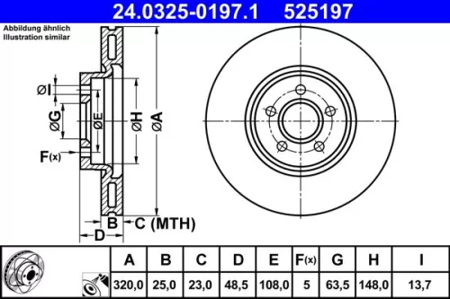 ATE Brake Disc (24.0325-0197.1)