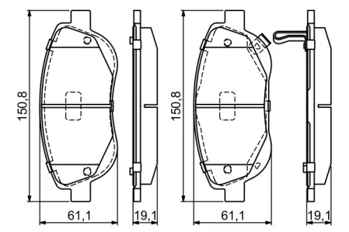 BOSCH Brake Pad Set, disc brake (0986494682)