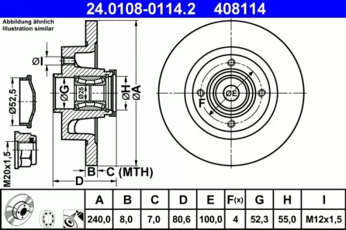 ATE Brake Disc (24.0108-0114.2)