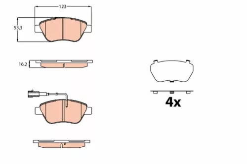 TRW Brake Pad Set, disc brake (GDB2164)