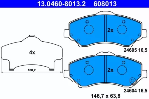 ATE Brake Pad Set, disc brake (13.0460-8013.2)
