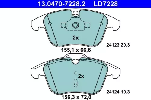 ATE Brake Pad Set, disc brake (13.0470-7228.2)