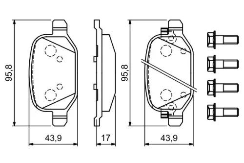 BOSCH Brake Pad Set, disc brake (0986494934)