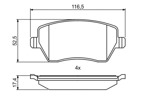 BOSCH Brake Pad Set, disc brake (0986494856)