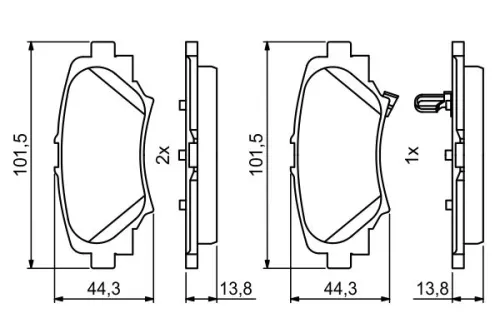 BOSCH Brake Pad Set, disc brake (0986494803)