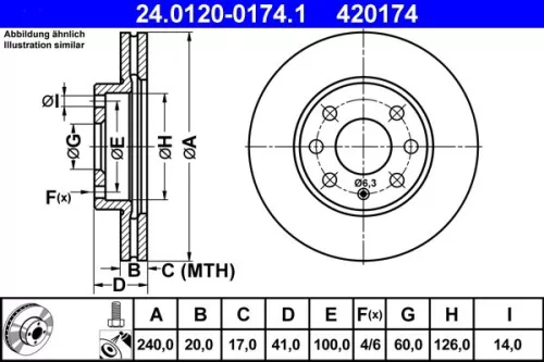 ATE Brake Disc (24.0120-0174.1)