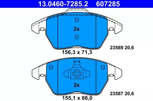 ATE Brake Pad Set, disc brake (13.0460-7285.2)