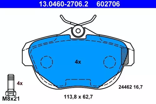 ATE Brake Pad Set, disc brake (13.0460-2706.2)