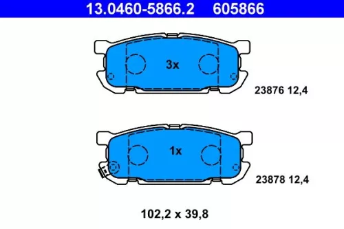 ATE Brake Pad Set, disc brake (13.0460-5866.2)
