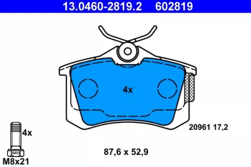 ATE Brake Pad Set, disc brake (13.0460-2819.2)