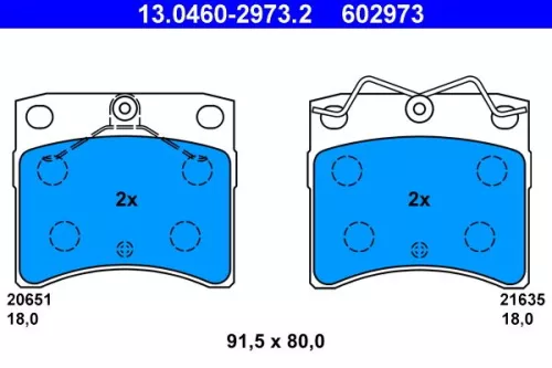ATE Brake Pad Set, disc brake (13.0460-2973.2)