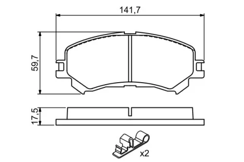 BOSCH Brake Pad Set, disc brake (0986494720)