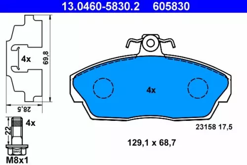 ATE Brake Pad Set, disc brake (13.0460-5830.2)
