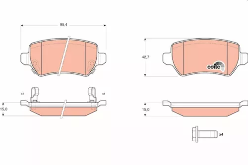 TRW Brake Pad Set, disc brake (GDB1515)