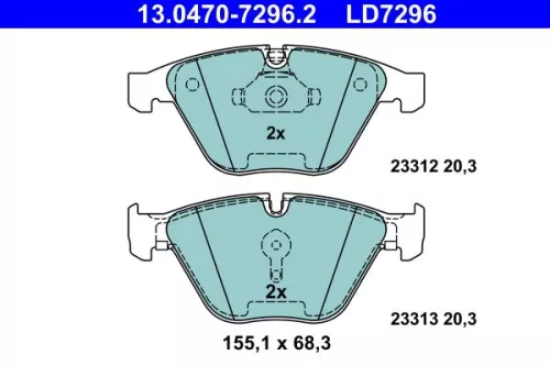 ATE Brake Pad Set, disc brake (13.0470-7296.2)