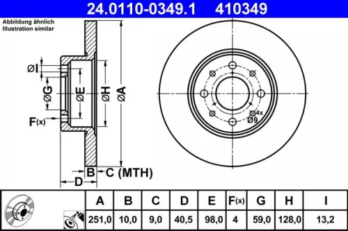 ATE Brake Disc (24.0110-0349.1)