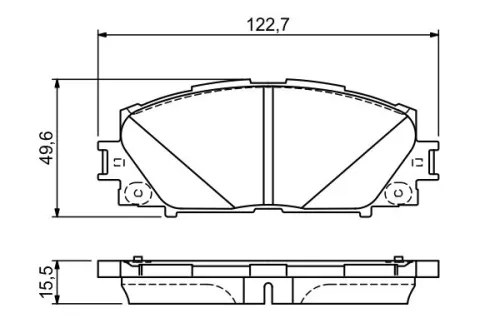BOSCH Brake Pad Set, disc brake (0986494670)