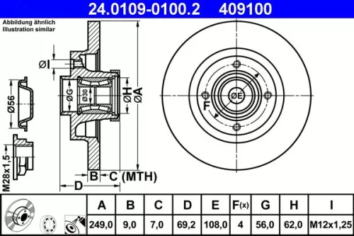 ATE Brake Disc (24.0109-0100.2)