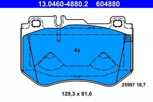ATE Brake Pad Set, disc brake (13.0460-4880.2)