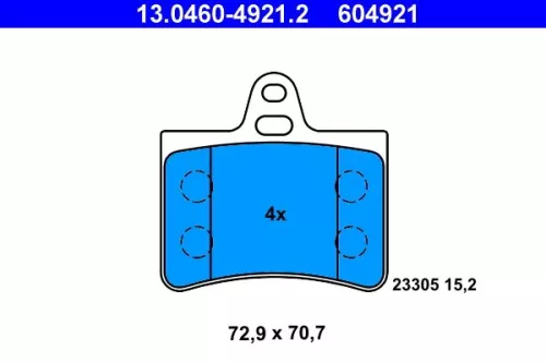 ATE Brake Pad Set, disc brake (13.0460-4921.2)