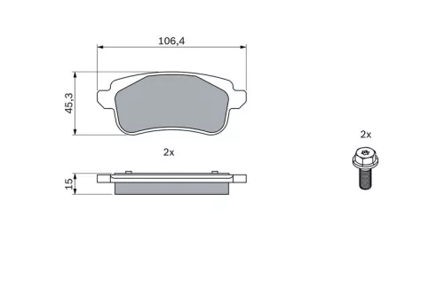 BOSCH Brake Pad Set, disc brake (0986494723)